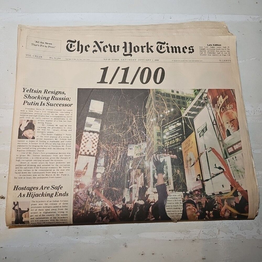 Vintage The NY Times Millennium Set, 7 Sections January 1, 2000 Y2K Late Edition